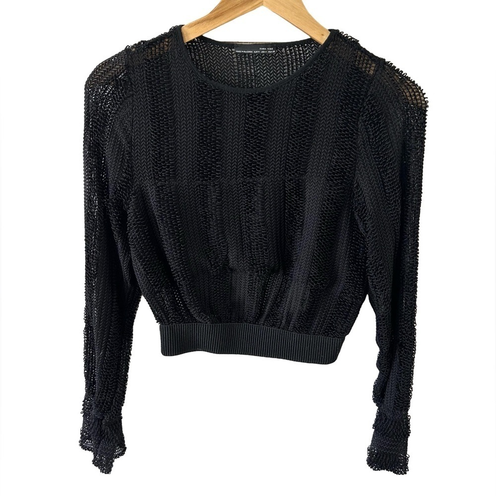 Zara cropped textured top size medium